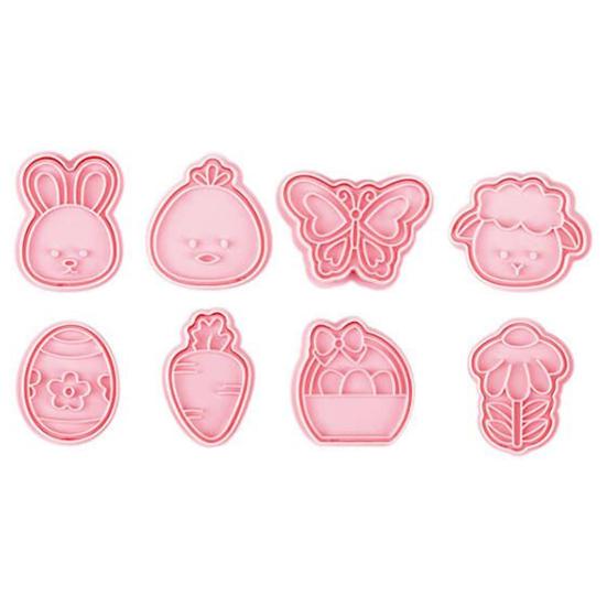 Set Di 8 Stampi Per Biscotti Di Pasqua | Formine In Rilievo A Tema Coniglio E Uovo | Attività In Cucina Con I Bambini | PLA Ecologico E Sicuro
