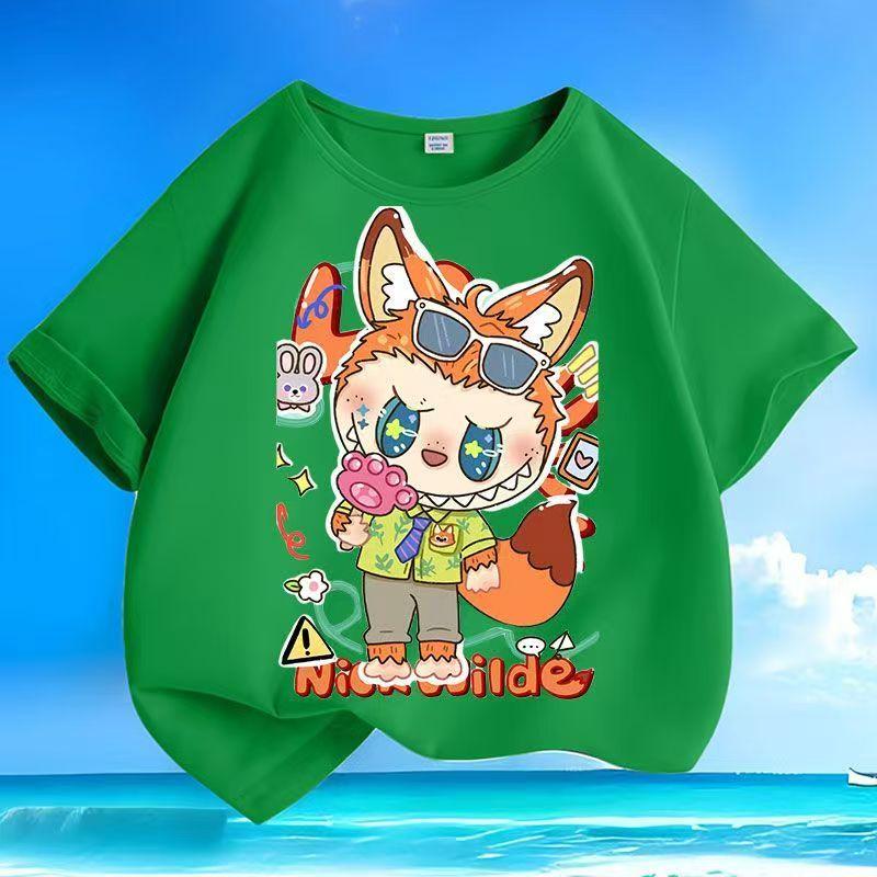 Vtipná 3D tištěná dětská trička Labubu Kawaii chlapecká dívčí top s krátkým rukávem Dětské trendy oblečení