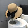 Straw Hat Women's New Bow Big Brim Sunshade Sunscreen Hat Summer Seaside Vacation Sun Hat