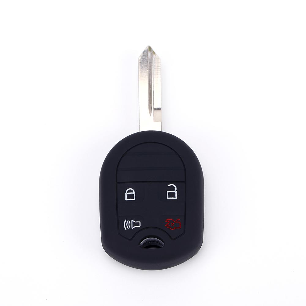 Silicone Key Case for Ford Focus Fiesta Escape Explorer V Eske 2012-2017 Key Cover 4 Button Key Holder Shell Protection Remote