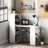 Desk Office Table Computer Desk, 2 Shelves, 5 Shelf Boards, 120 cm x 55 cm x 120 cm, White