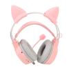 Cat Ear Gaming Headset Roseate RGB Light Adjustable Headband Wired Gaming Headphone with Mic for PC Laptop Game Console