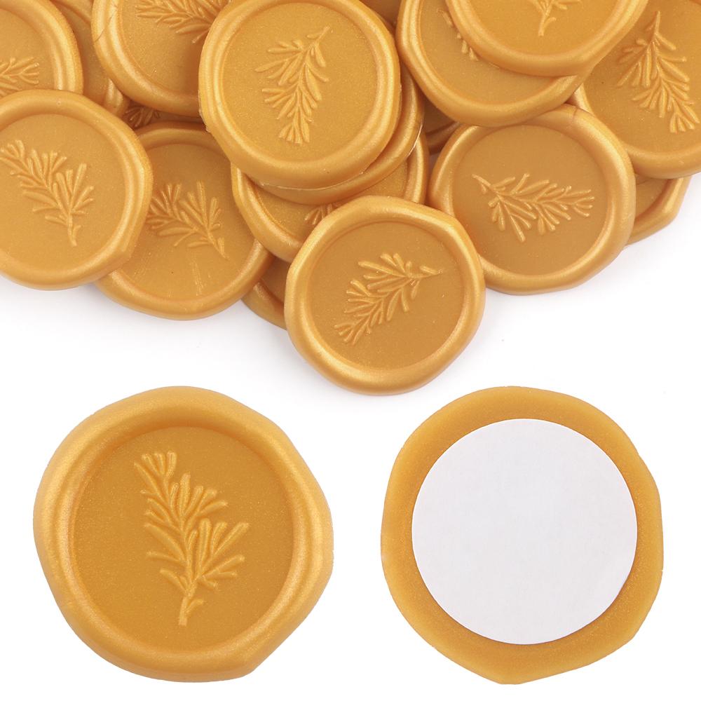 30 Pcs Self Adhesive Olive Branches Stickers 7 Colors Wax Seal Stickers Rosemary Wedding Invitation Envelope Seal Stickers