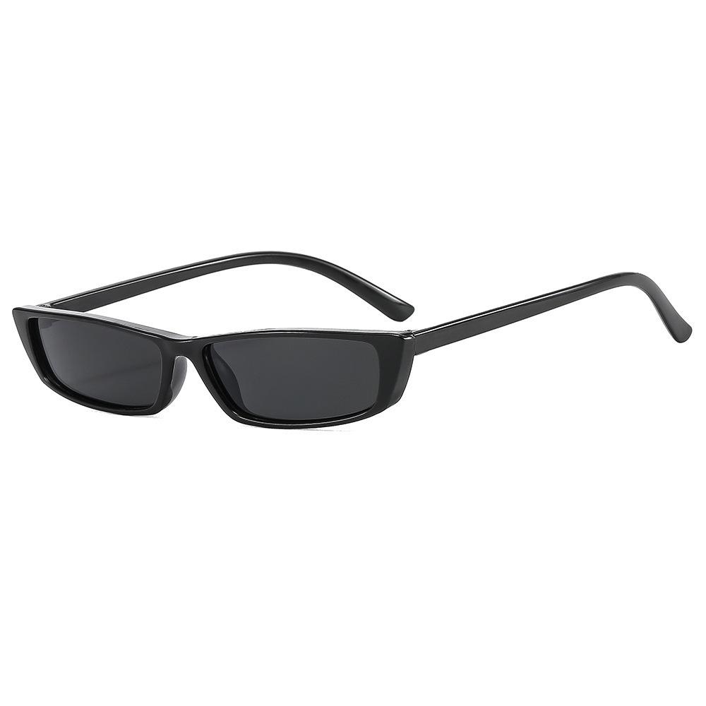 

New Retro Small Cat Eye Sunglasses for Women Men Narrow Square Frame Sun Glasses Vintage Brand Design UV400 Shades Eyewear As Picture черный серый