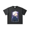 260 GSM Double Yarn 32 Count 100% Cotton Jujutsu Kaisen V28 Gojo Print Unisex Heavy Cotton T Shirt