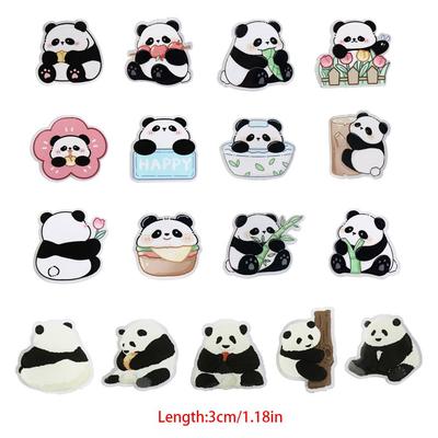Fashion Panda Acrylic Panda Pin Cute Bear Flower Panda Brooch Cartoon Breastpin Animal Badge Unisex