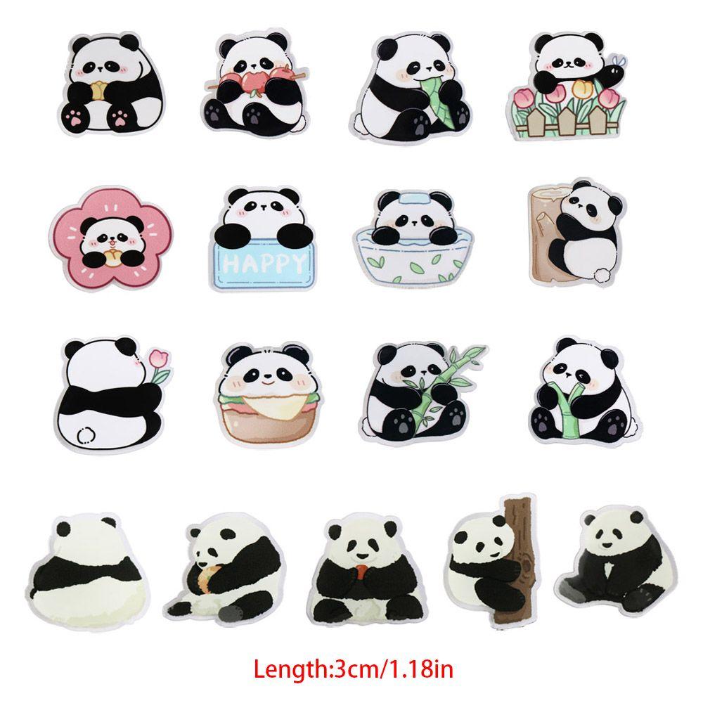 Fashion Panda Acrylic Panda Pin Cute Bear Flower Panda Brooch Cartoon Breastpin Animal Badge Unisex