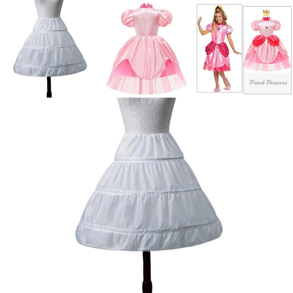 Adorable Princess Peach Dress Costume For Kids Perfect For Halloween And Role Play