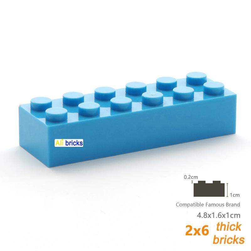 

Нетоксичные 200 шт. 2x6 Точечные строительные блоки оптом, толстые фигурки, кирпичики, развивающие, креативные, совместимые по размеру с 2456, пластиковая игрушка для детей