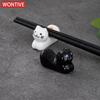 Cute Cartoon Dog Cat Ceramic Chopsticks Holder Chopstick Holder Stand Practical Fashion Chinese Kitchen Tableware Utensil