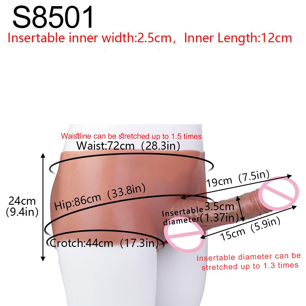 SXXY Skin Feeling Briefs&Boxer shorts Pants With Large Hollow Dildo Realistic Male Strapon Penis Sleeve Adult Sex Game