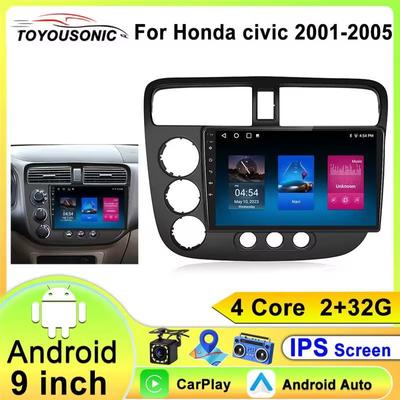 For Honda Civic 2000-2006 LHD 2 Din Android Car Radio Multimedia Video Player GPS Navigation Carplay Head Unit