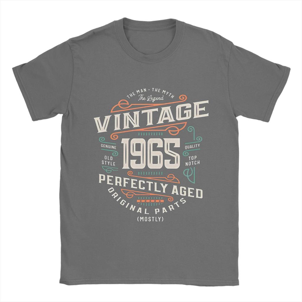 60 Years Old Vintage 1965 T Shirt Men's  Cotton Casual T-Shirt O Neck  Tee Shirt Short Sleeve Clothes Party