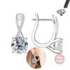Fashion 1-2 Carat Real Moissanite 925 Silver Four Claw Drop Earrings for Women Wedding Birthday Jewelry