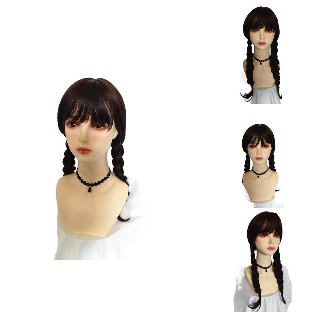 The Addams Family Wednesday Addams Wig With Natural Scalp – Cosplay Hair Style
