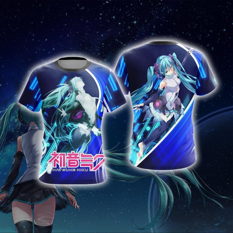 2026 New Japanese Virtual Idol Hatsune Miku Printed Short Sleeve Unisex Large Relaxed Breathable T-shirts =