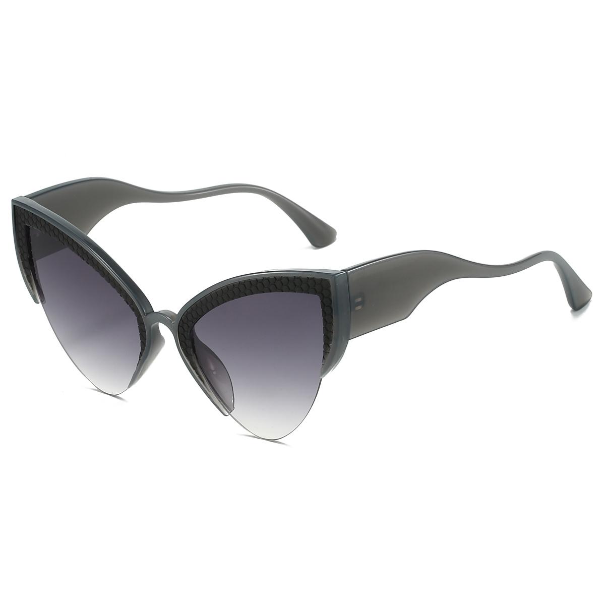 

KAMMPT Женские треугольные солнцезащитные очки Модные уличные ретро кошачий глаз Защита от УФ Пляжные очки Бренд INS Персонализированные тренды as picture shows