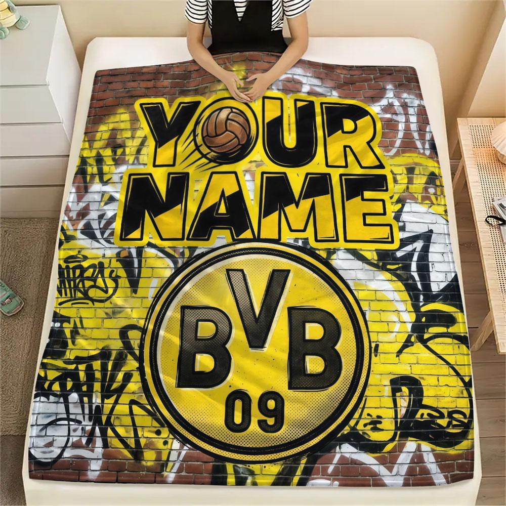 Custom Name,BVB Printed Flannel Blanket, Soft Throw for Bedroom Sofa, Washable, Christmas Present, Great Gift.
