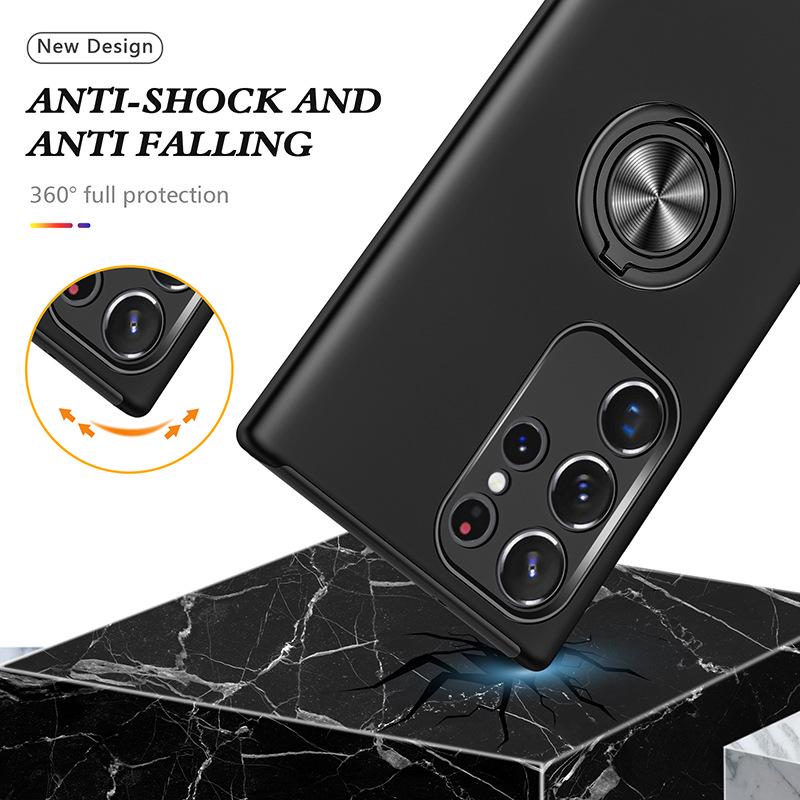 Samsung S23 Ultra Car Mount Case: Magnetic, Anti-Fall, Full Coverage with Hidden Ring Holder