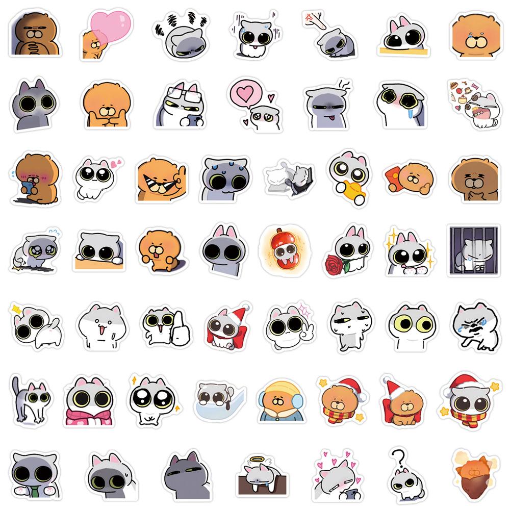 105Pcs Cute Cat Stickers Creative Decoration Refrigerator Skateboard Phone Case Notebook Diy Waterproof Graffiti Toys Gift Decal