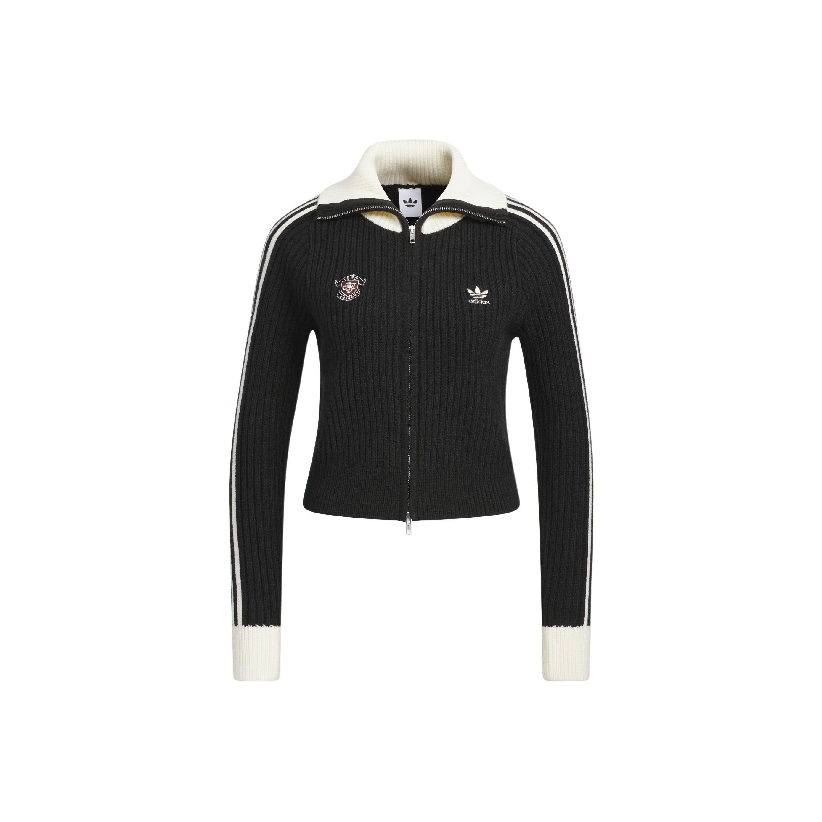 Adidas Originals Soft Knit Loose Casual Full Zip Jacket Women Black KF0718 XS