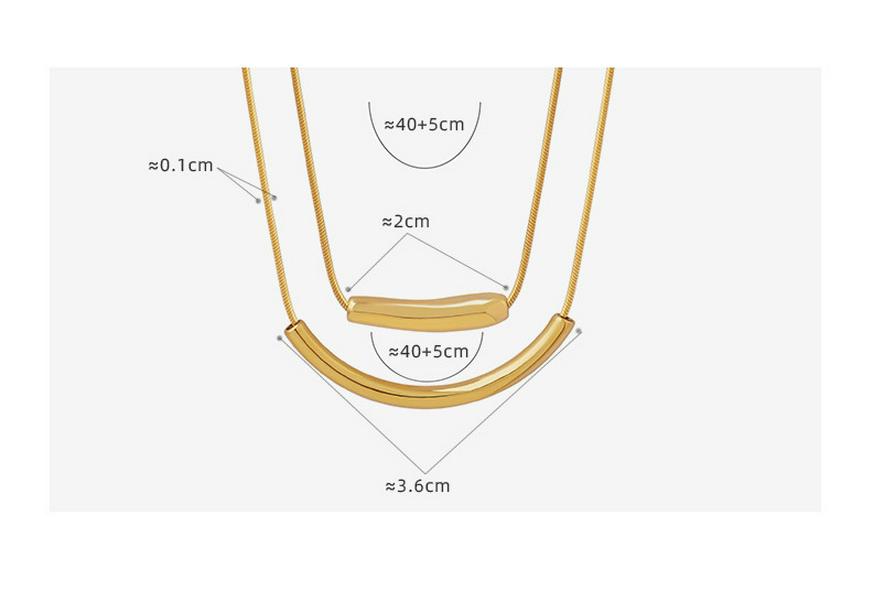 Korean Trendy Irregular Curve Gold-Plated Titanium Steel Minimalist Chain Necklace