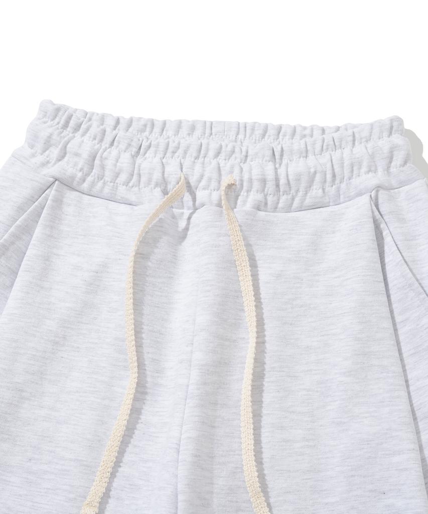 KNITTED Curved Training Pants Melange White