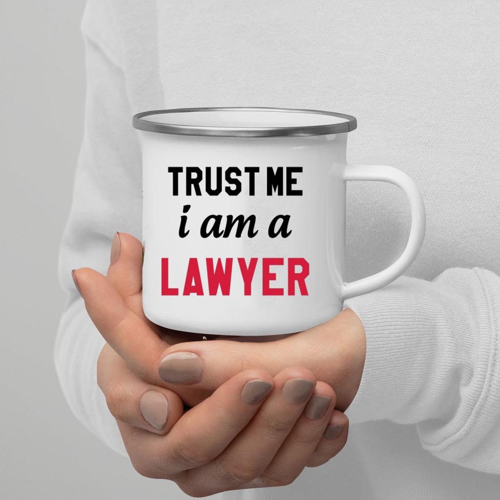 Trust Me I Am Print Enamel Coffee Mug With Handle Wine Beer Drink Juice Cola Cups Milk Mug Best Outdoor Festival Gift Outdoor