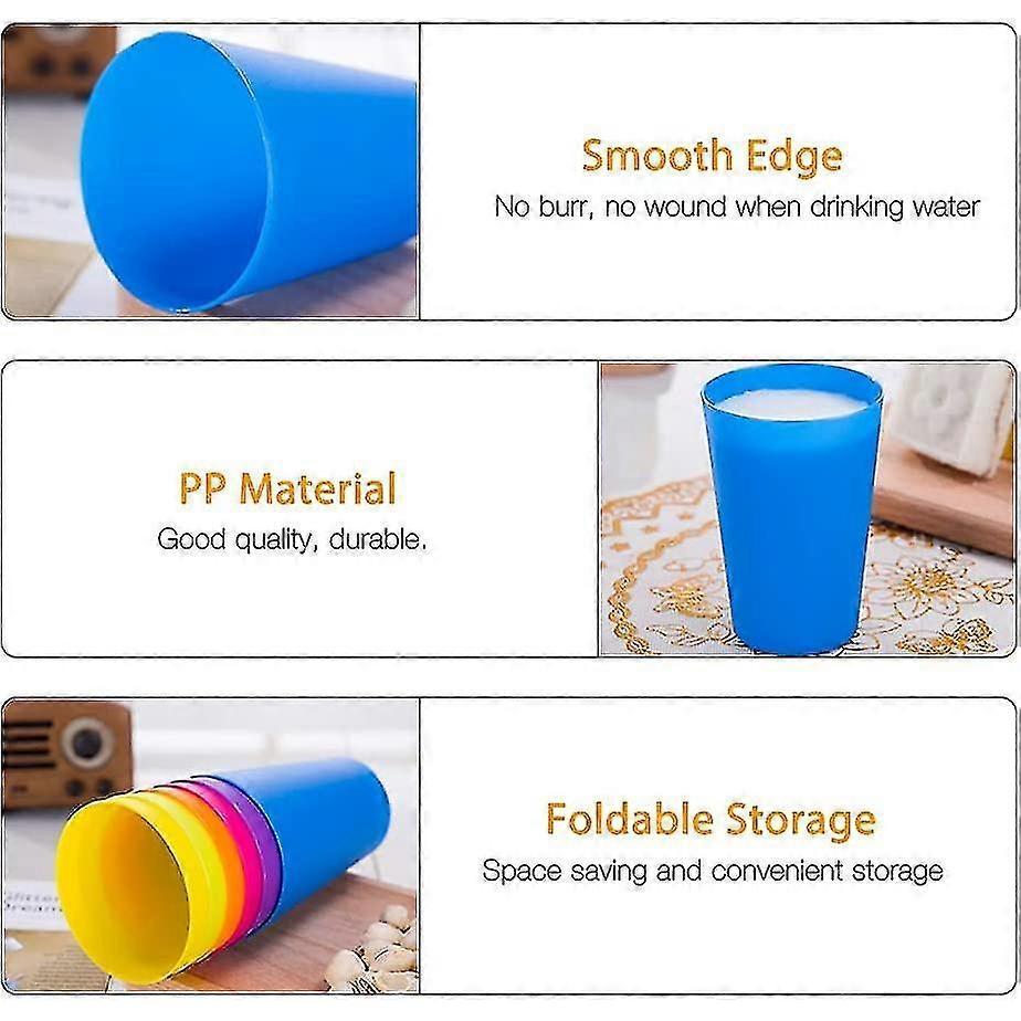 24 Pcs Reusable Plastic Cups, 6 Bright Colors Plastic Cups For Kids, Camping