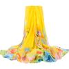 Extra Large Chiffon Printed Scarf White Shawl Dual-purpose Women's Korean Version Autumn and Winter Long Scarf Beach Towel for Women