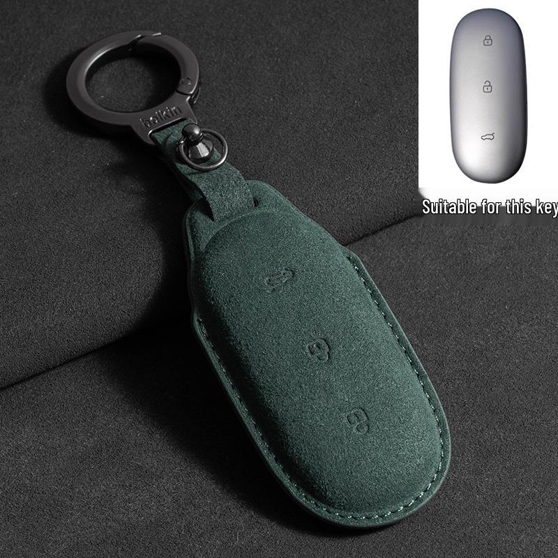 Ideal L6-L9 Three-Color Suede Key Cover with Buckle - Car Interior Accessory