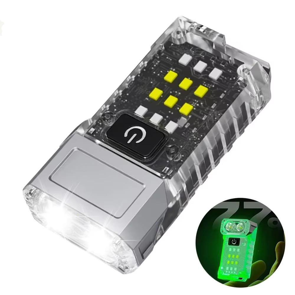 USB Rechargeable LED Flashlight Portable Tail magnet flashlight Super Bright Camping Lantern Side COB emergency light
