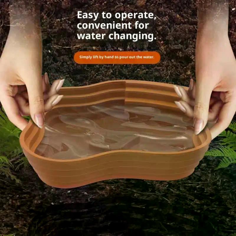 Turtle Frog Bathing Basin With Anti-Slip Ramp Can Also Be Used As Food Bowl And Water Basin For Reptiles And Amphibians