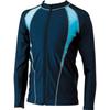 FOOTMARK Shine Guard Full-Zip Rash Guard for Fitness and School Swimwear, 101582, Sax (06), Size S