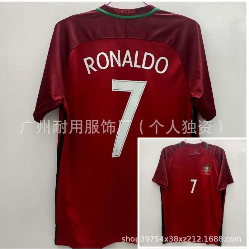 Retro Portugal Jerseys Commemorative Version No. 7 17 C Ronaldo Football Uniform Classic
