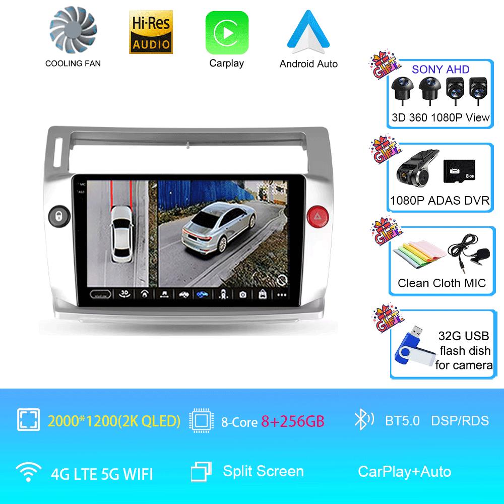 Android 14 Pentru Citroen C4 C-Triomphe Quatre 2004-2014 Radio Auto Multimedia Video Carplay 2Din DVD Unitate Principală Stereo Difuzor Audio