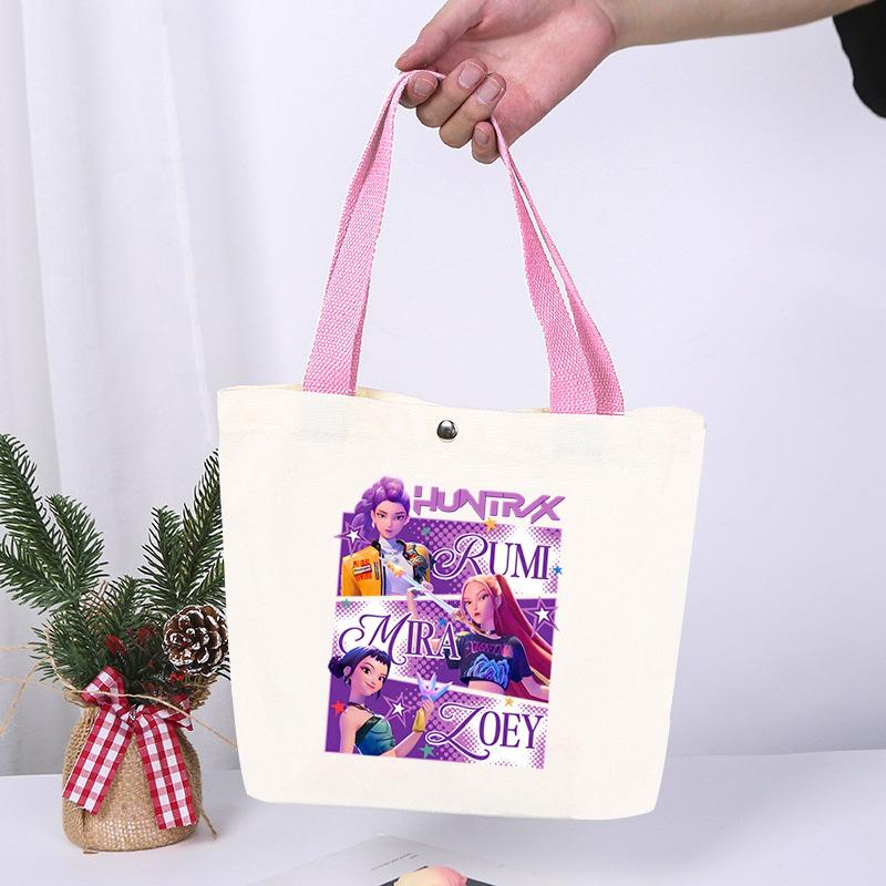 K-Pop Anime Cartoon Printed Student Large Capacity Portable Shoulder Bag Fashion Casual Canvas Bag