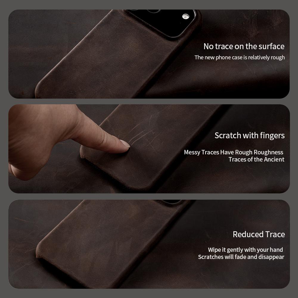 for Magsafe Case for iPhone 15 16 17 Pro Max 17Pro 17 Air 16Pro Retro  Genuine PULL-UP Leather Magnetic Phone Back Cover