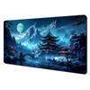 Romantische Kirschblüten und Pagoden-Design Großes Mauspads Schreibtischunterlage Genähte Kante Rutschfest Langlebiges Gaming-Pad Tapis De Souris