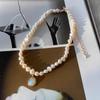 2025 Baroque Freshwater Pearl & Moonstone Pendant Clavicle Necklace for Women