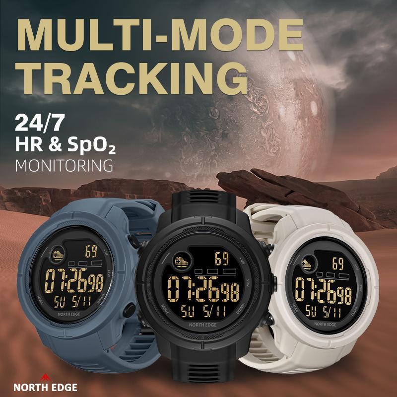NORTH EDGE Mars5 Men Digital Watch Outdoor Sports Watches Fashion Multifunctional Electronic Watch