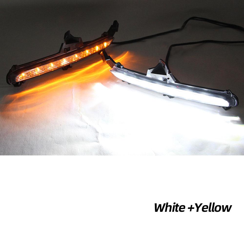 For KIA RIO K2 2015 2016 Led DRL Daytime Running Lights Turn Signal Fog Lamp Front Bumper White Yellow Blue Car Accessories 12V