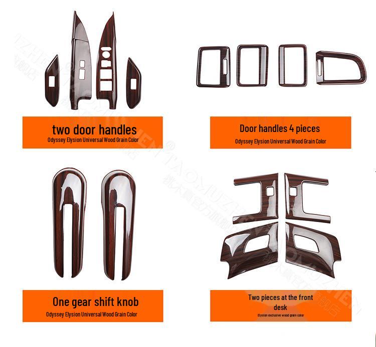 Peach Wood Carbon Fiber Interior Mod Kit for 16 Elysion: Steering Wheel & Console Switch