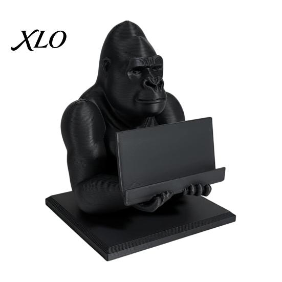 Creative Workspace Decor 3D Printed Gorilla Business Card Holder, Phone Stand, Cool Desktop Multifunctional Holder Organizer Figurine for Office Home