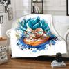 1PC Manta de Franela con Estampado de Son Goku, Alta Calidad para Todas las Estaciones, Decoración del Hogar, Calidez y Comodidad, Perfecta para Regalos de Navidad