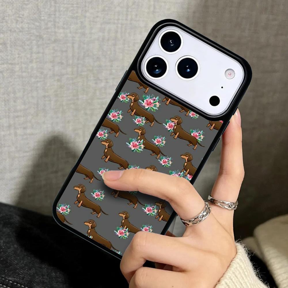 Capa Hülle für iPhone 17 Air 16 Pro Max 15 Plus 11 13 Mini 14 12 Rückseite Handyhülle Süßer Dackel Hund Heiß