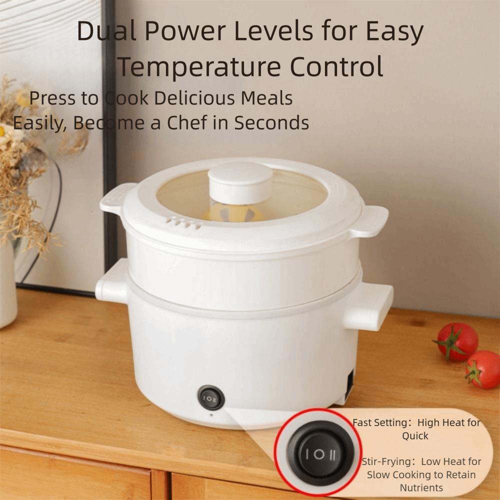 Non Stick Electric Cooker with Steamer Soup Stew Pot Electric Hot Pot  Student Dormitory