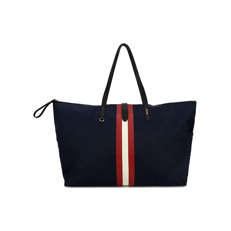 Bally Classic Red And White Striped Business Casual Large Capacity Tote Bag Men Tote Bags Deep-Blue 6223251