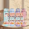 1PC The Joy Of The Lord Slogan 750ml Color Plastic Sports Water Bottle Leakproof Flip Straw Lid Suitable for Sports Office Home Use