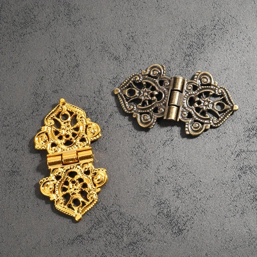 4pcs Vintage Cabinet Antique Furniture Hinge, Cabinet Drawer Door Butt Hinge for Wood Box Decorative